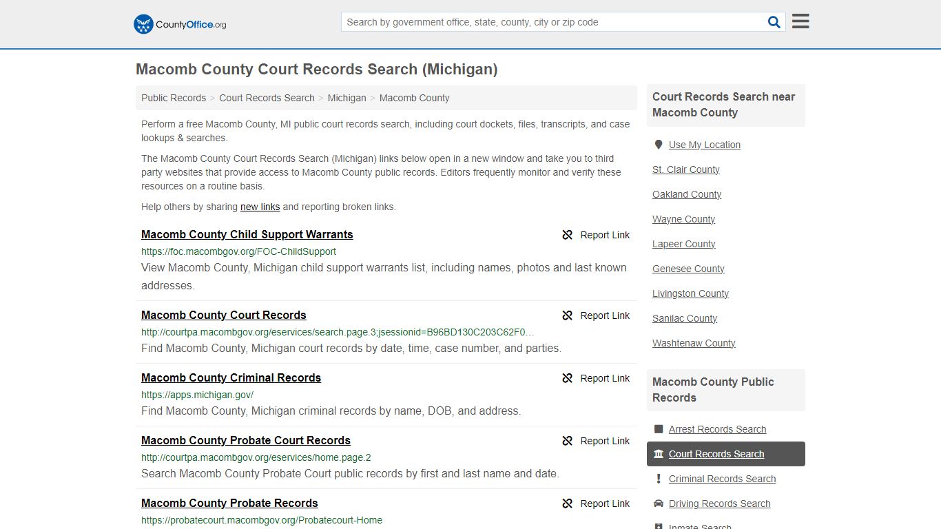 Court Records Search - Macomb County, MI (Adoptions, Criminal, Child ...